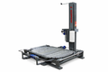 Mach 1 semi-automatic pallet stretch wrapper with integrated roller conveyor platform and vertical film mast