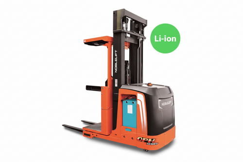 Noblelift OPH26 OPH26K Lithium Man-Up Order Picker in orange and black with Li-ion battery badge