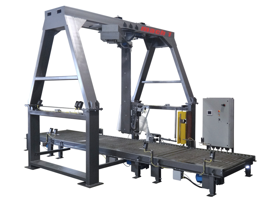 Mach 1 Dynamic RTX Fully Automated Conveyorized Stretch Wrapping System with Heavy Duty Steel Frame and Allen-Bradley Control Panel