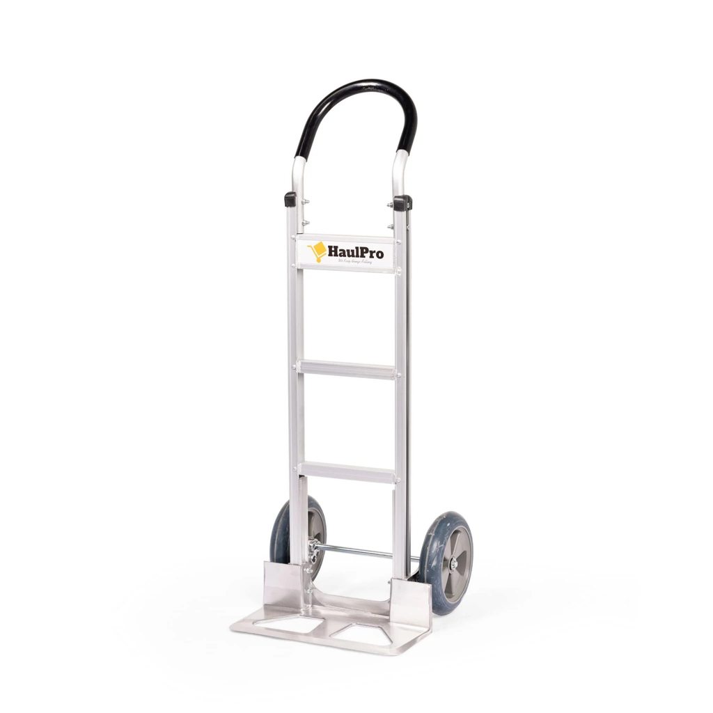 HaulPro aluminum hand truck loop handle black grip 2-wheel upright dolly