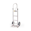 Aluminum vertical loop handle installed on hand truck front view