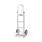 Aluminum vertical loop handle installed on hand truck front view