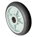 Hard rubber puncture resistant 8 inch hand truck wheel angled view