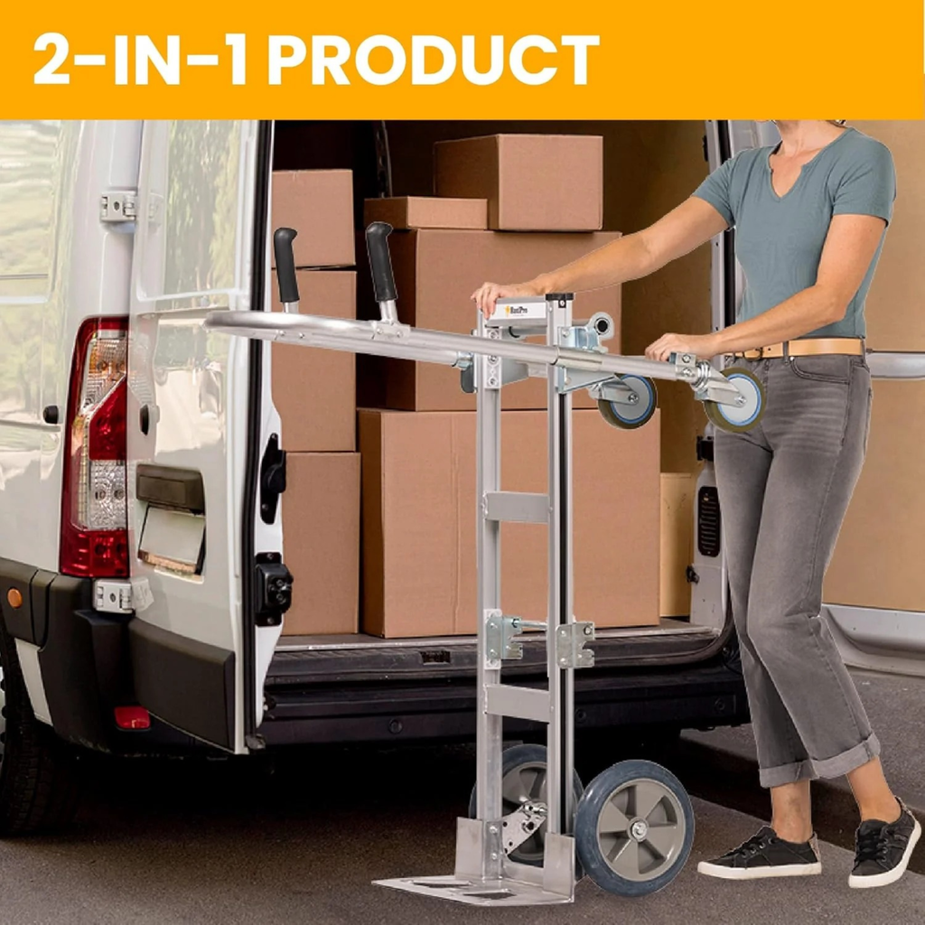 Junior convertible aluminum hand truck 1000 lb load capacity