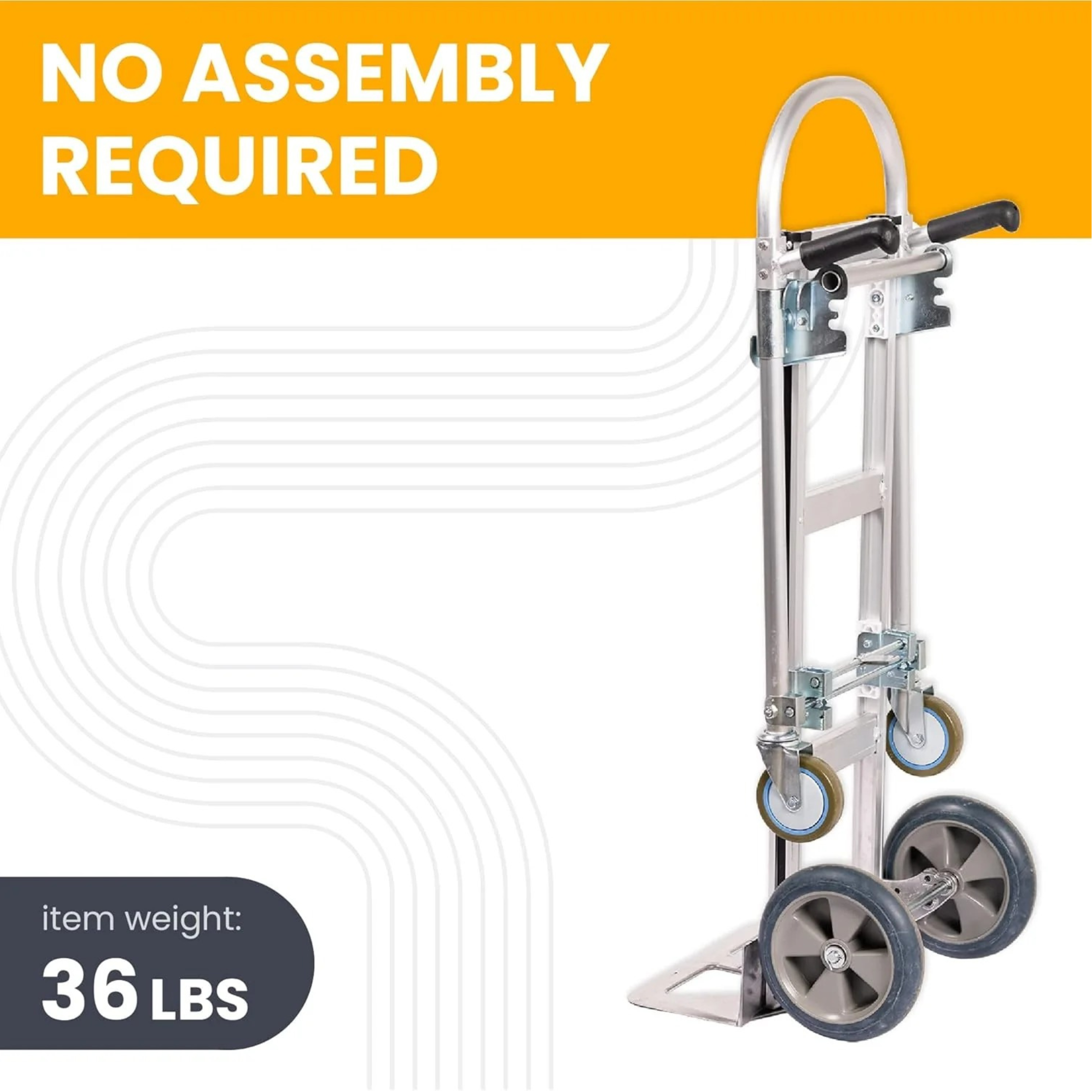 Junior convertible aluminum hand truck 2 in 1 conversion from upright to cart