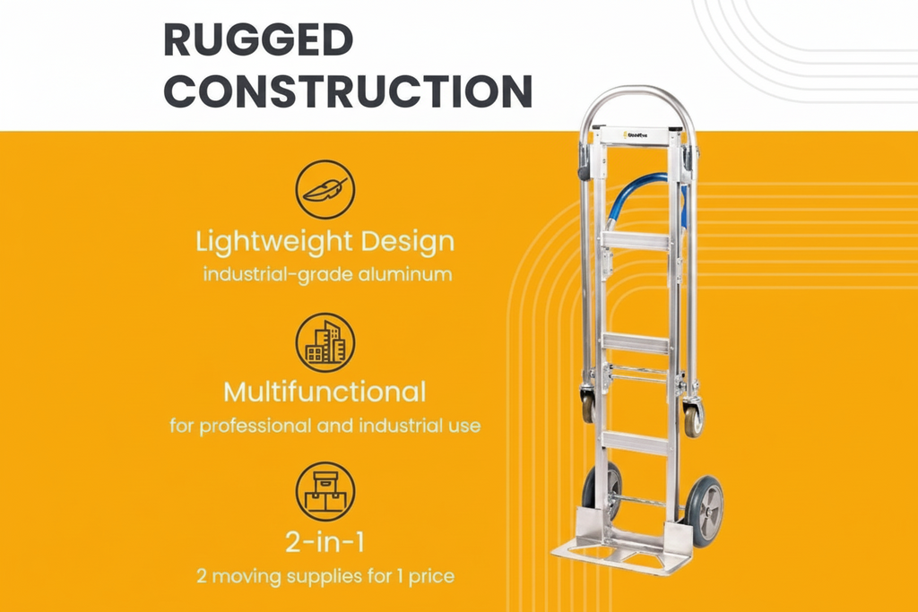 Senior convertible aluminum hand truck 2 in 1 conversion feature
