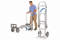 HaulPro convertible aluminum hand truck 2-in-1 dolly cart upright and flat position