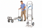 HaulPro convertible aluminum hand truck 2-in-1 dolly cart upright and flat position