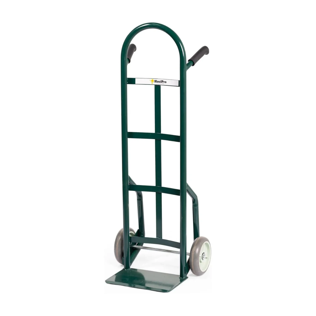 HaulPro steel hand truck dark green 8 inch wheels loop handle dual grip 2-wheel