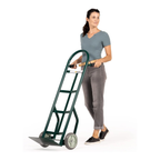 Steel green hand truck steel nose plate detail for lifting boxes and equipment