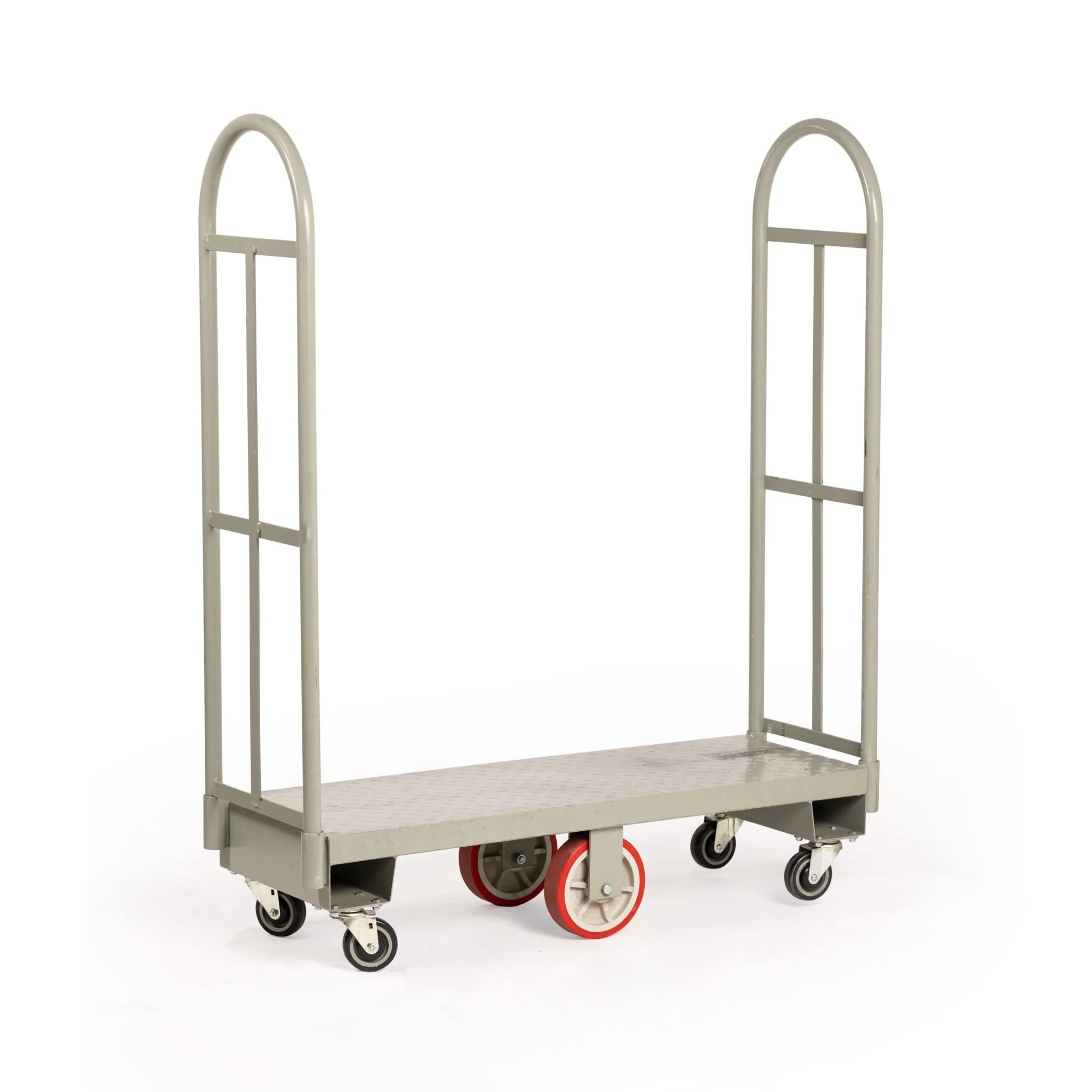 Steel U Boat platform cart 16 x 48 inch front view