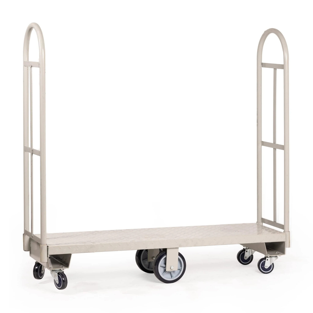Steel U Boat platform cart 16 x 60 inch front view