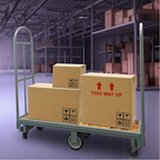 Wood U Boat platform cart 16 x 48 inch heavy duty caster wheels