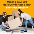 Wooden dolly solid wood frame and carpeted pad construction detail